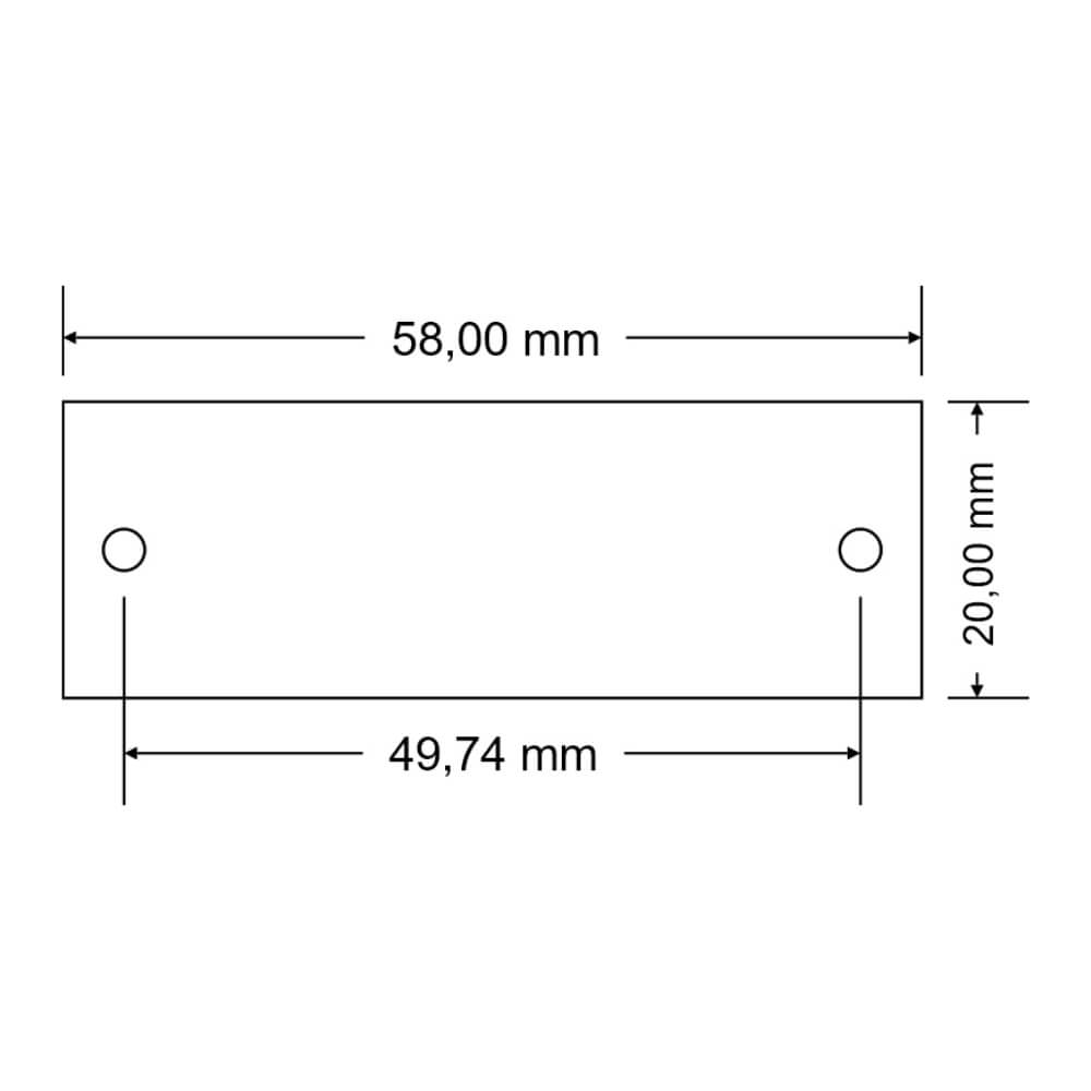 Klingelschild Edelstahl mit Gravur 58 x 20 x 1,2 mm