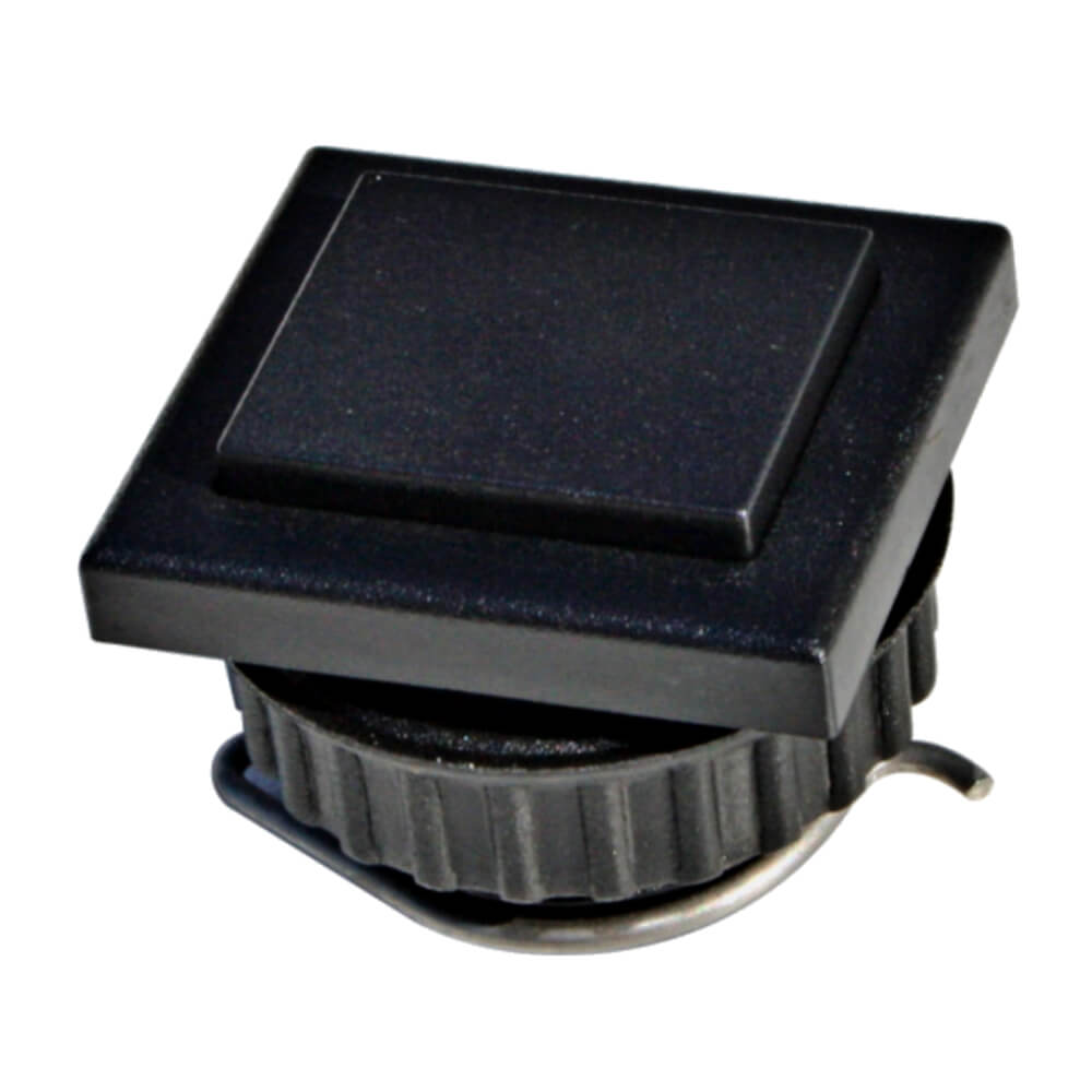 Quadratischer Klingeldrücker aus schwarzem Kunststoff 61045